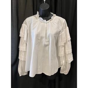 Seen Worn Kept by Anthropologie 
ivory layered blouse 12